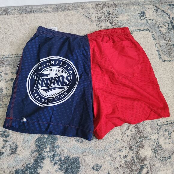Minnesota Twins Mens Large Swimming Trunks w/ Lining Baseball Club MLB Red Blue - Picture 2 of 10